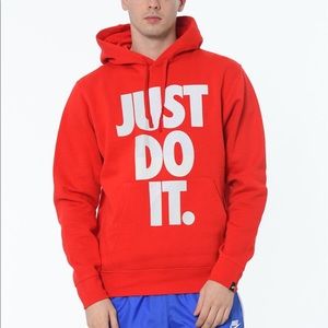 Nike JDI Just Do It Hoodie mens Red White